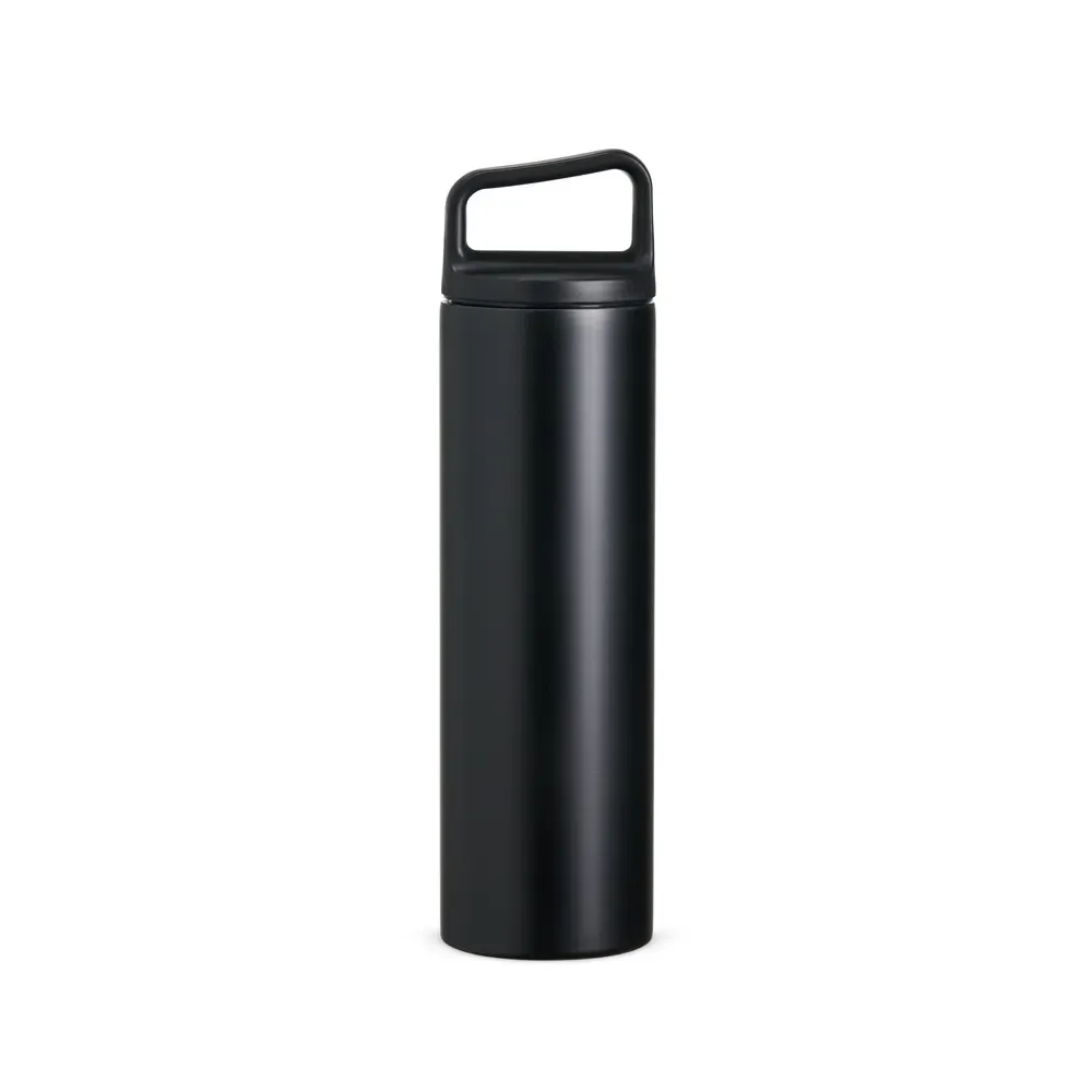 Garrafa Térmica 600ml Alça Acoplada personalizada preta
