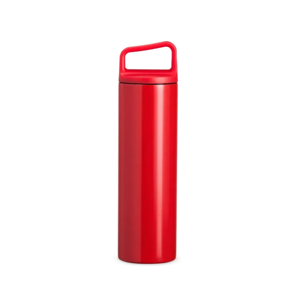 Garrafa Térmica 600ml Alça Acoplada personalizada vermelha
