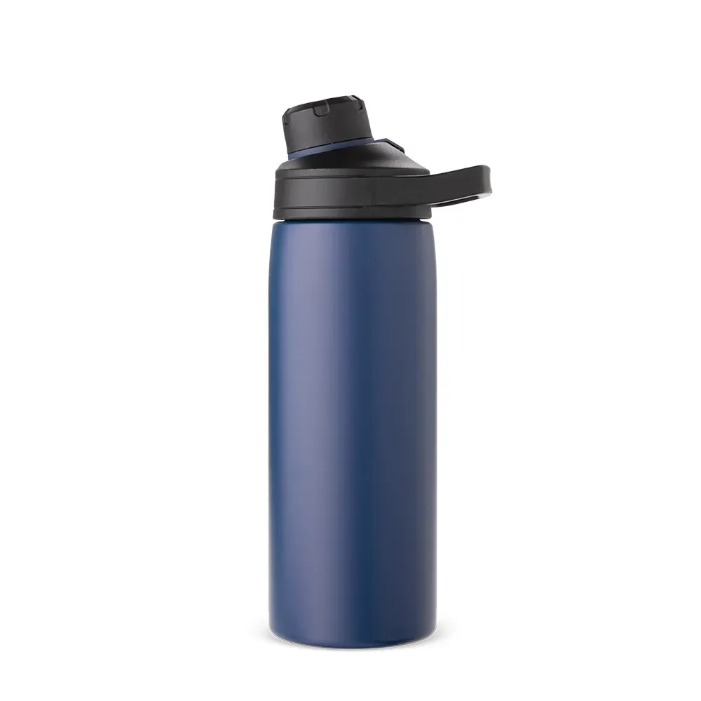 Garrafa Térmica 600ml com Alça Retangular personalizada azul escura