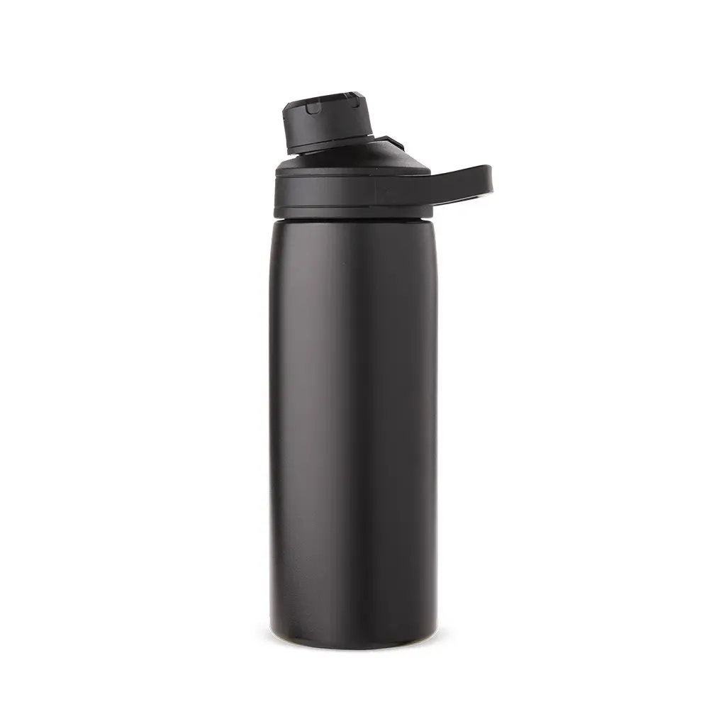 Garrafa Térmica 600ml com Alça Retangular personalizada preta