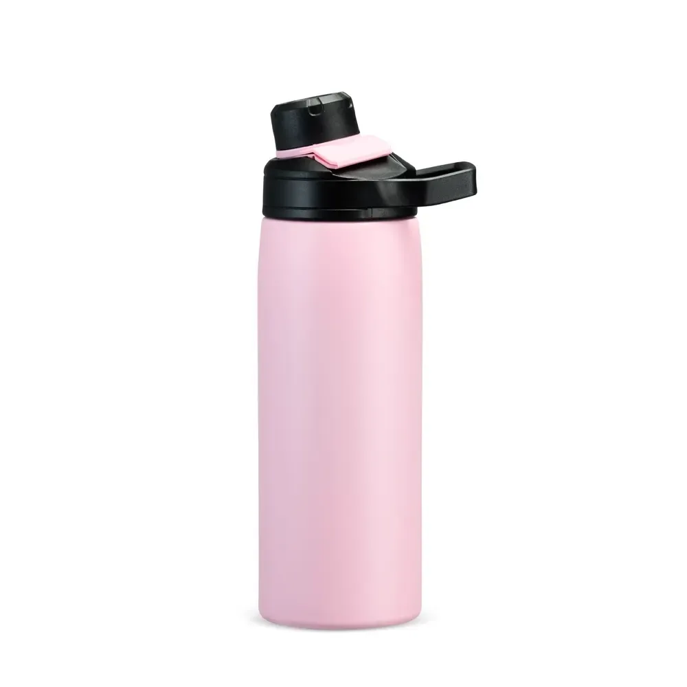 Garrafa Térmica 600ml com Alça Retangular personalizada rosa