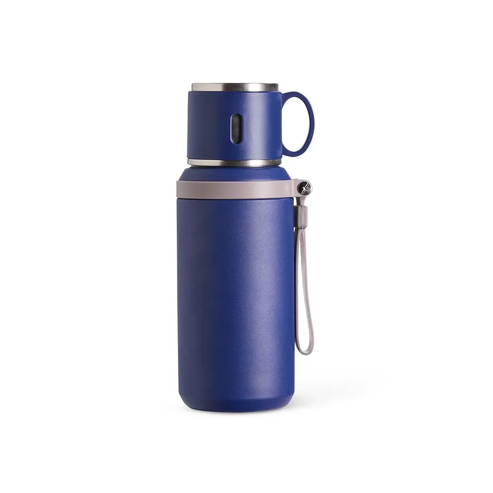 Garrafa Térmica 600ml com Tampa Caneca personalizada azul