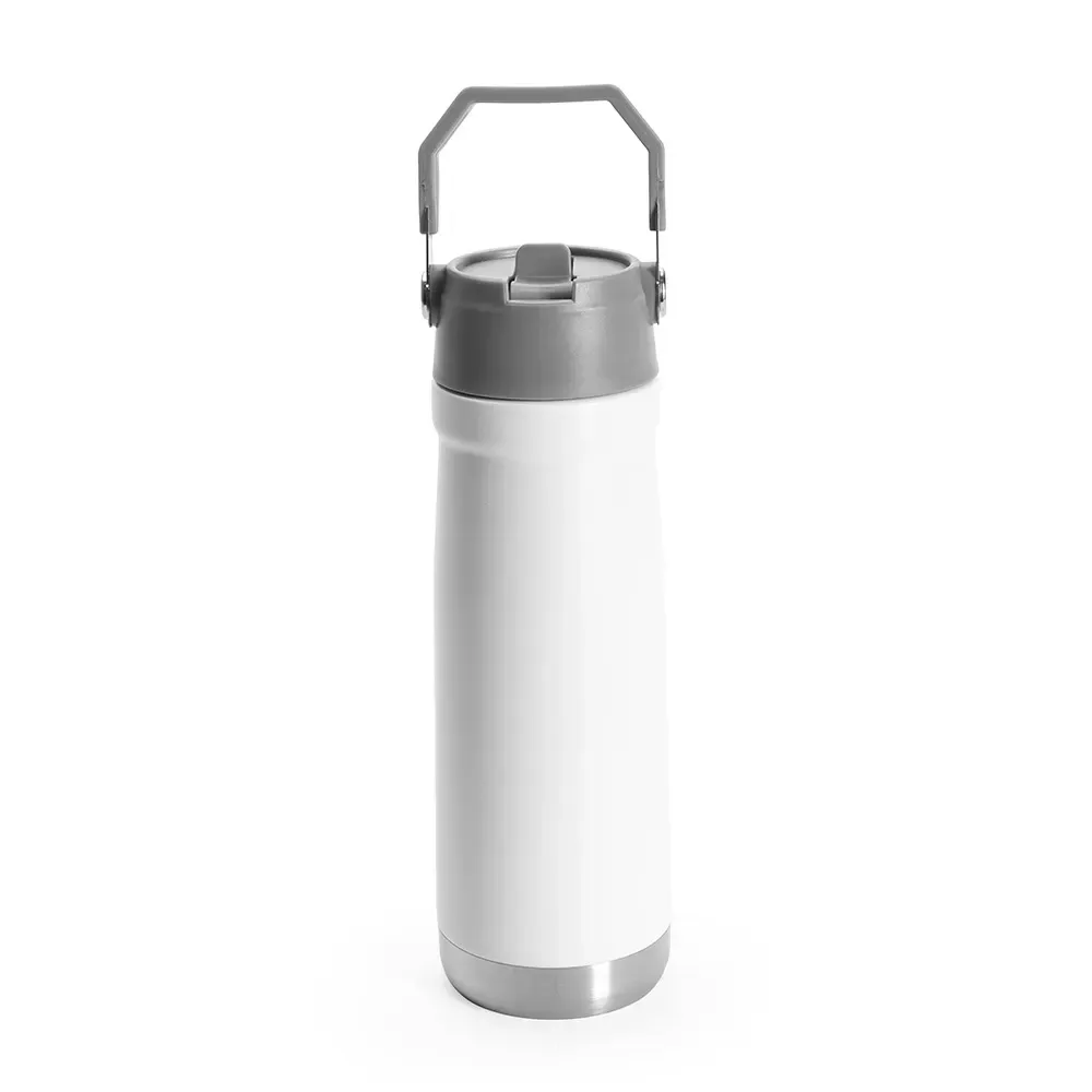 Garrafa Térmica 630ml personalizada branca inox SUS304 rosqueável