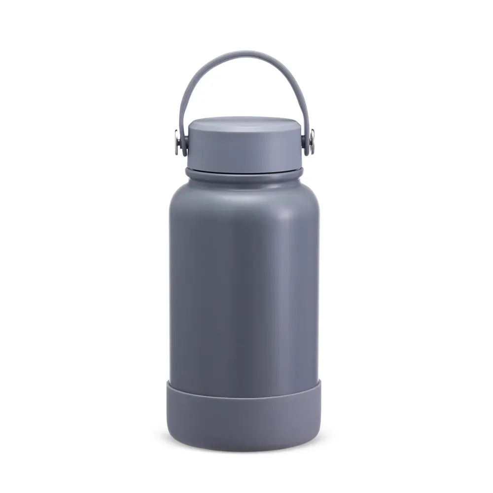 Garrafa Térmica 700ml Base de Silicone personalizada cinza