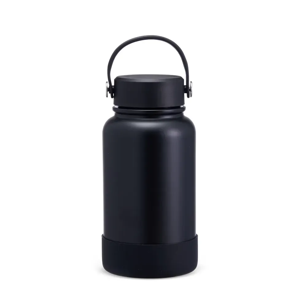 Garrafa Térmica 700ml Base de Silicone personalizada preta