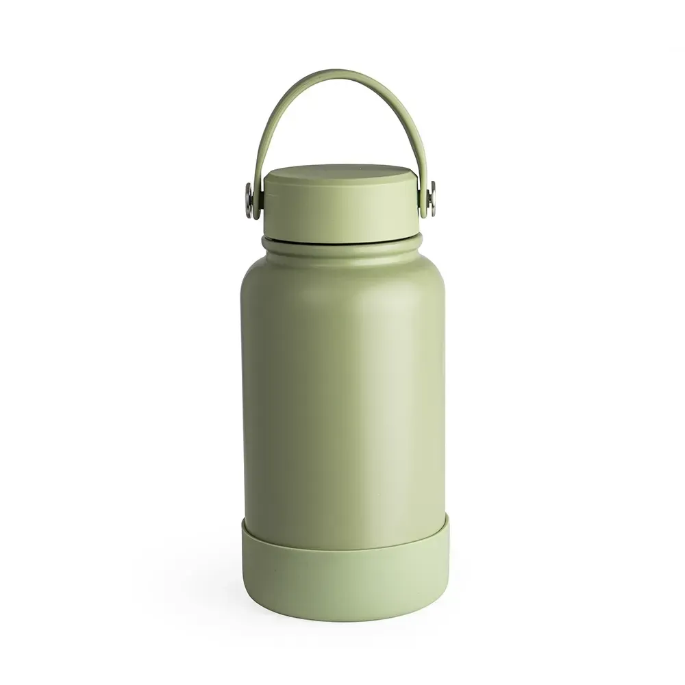 Garrafa Térmica 700ml Base de Silicone personalizada verde