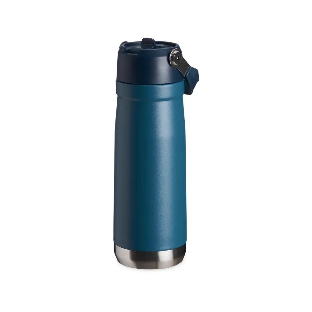Garrafa Térmica 700ml personalizada azul com bico flip