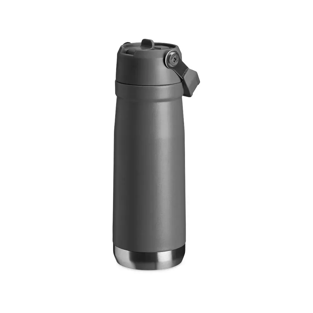 Garrafa Térmica 700ml personalizada cinza com bico flip