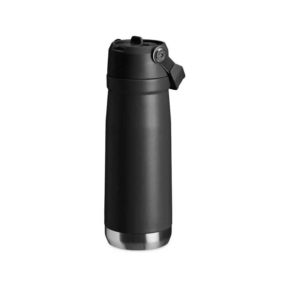 Garrafa Térmica 700ml personalizada preta com bico flip