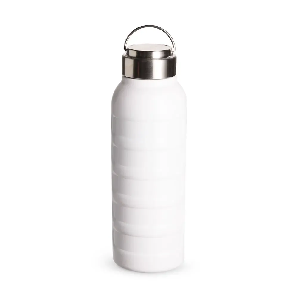 Garrafa Térmica 950ml Tampa em Inox personalizada branca