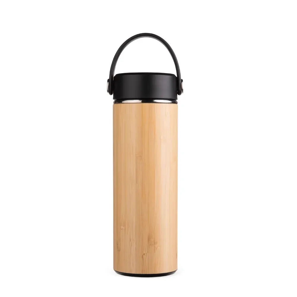Garrafa Térmica Bambu 400ml com Cesto Infusor personalizada