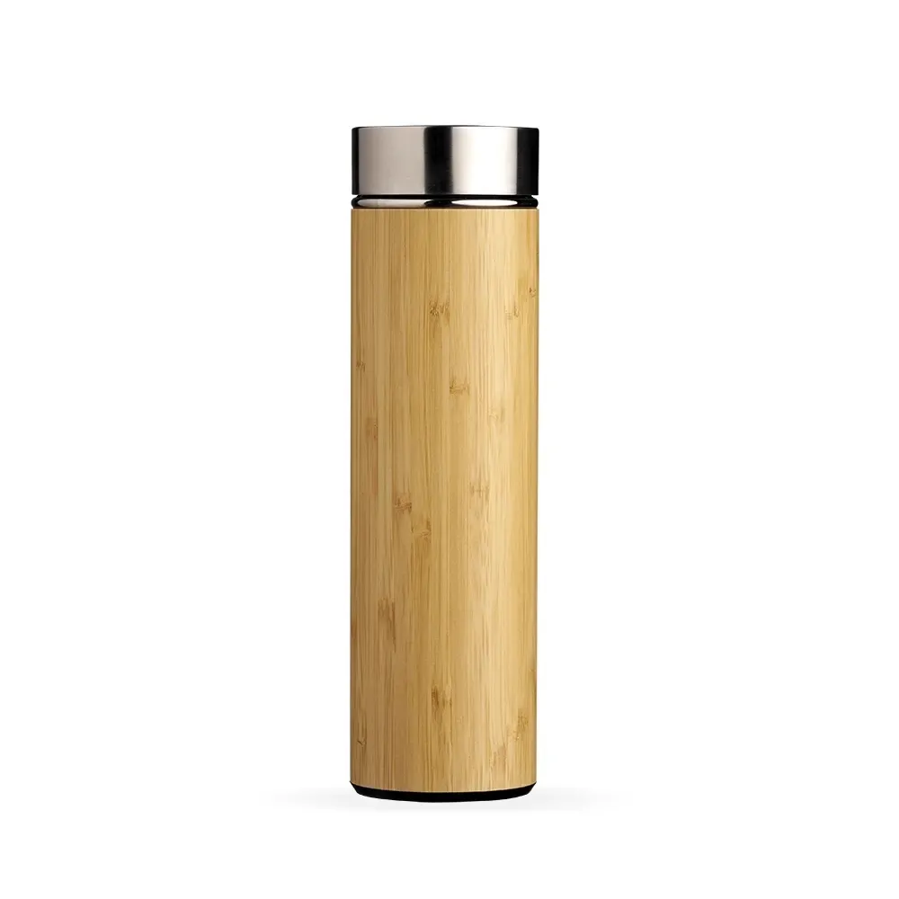 Garrafa térmica bambu 500ml com infusor personalizada