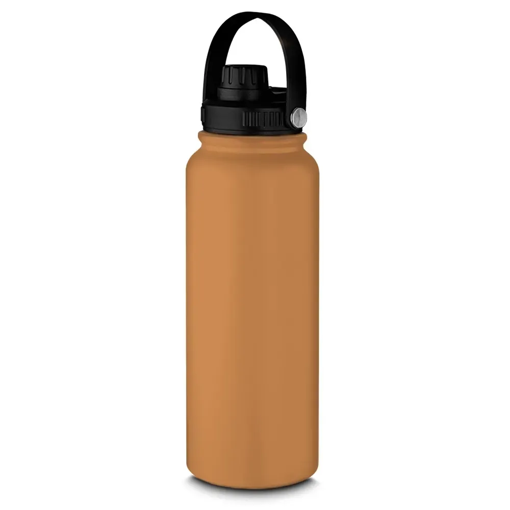 Garrafa Térmica Inox 1,1 Litros Alça Flexível personalizada laranja