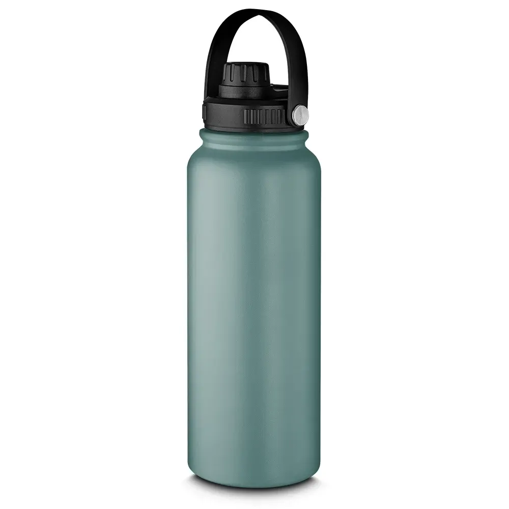 Garrafa Térmica Inox 1,1 Litros Alça Flexível personalizada verde