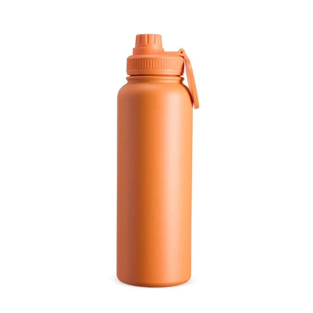 Garrafa Térmica Inox 1,2 Litros Alça Magnética personalizada laranja