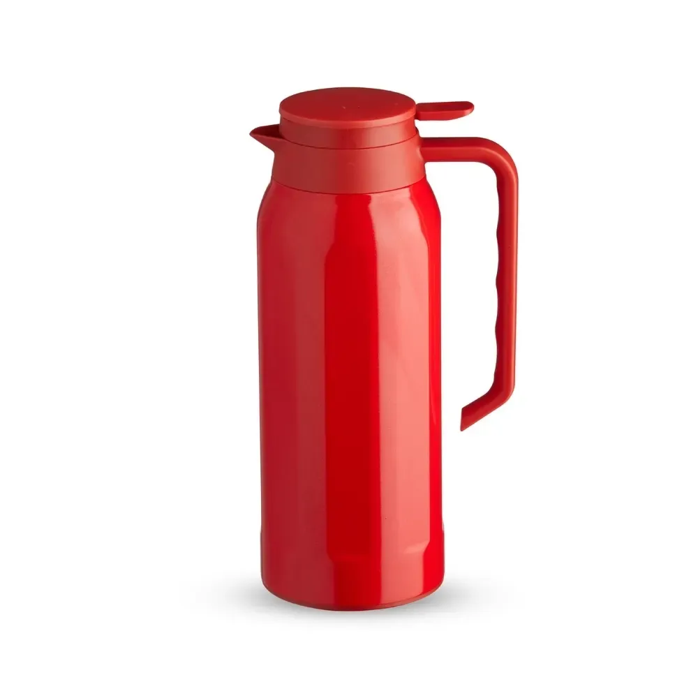 Garrafa Térmica Inox 1,4 Litros com Tampa de Alavanca personalizada vermelha