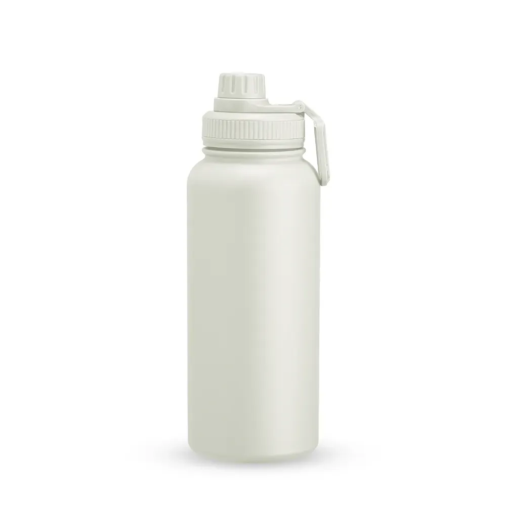 Garrafa Térmica Inox 1 litro personalizada branca antivazamento