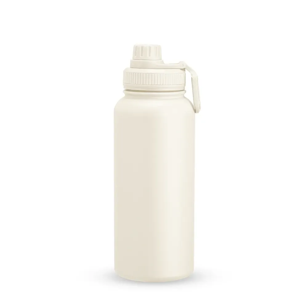 Garrafa Térmica Inox 1 litro personalizada creme antivazamento