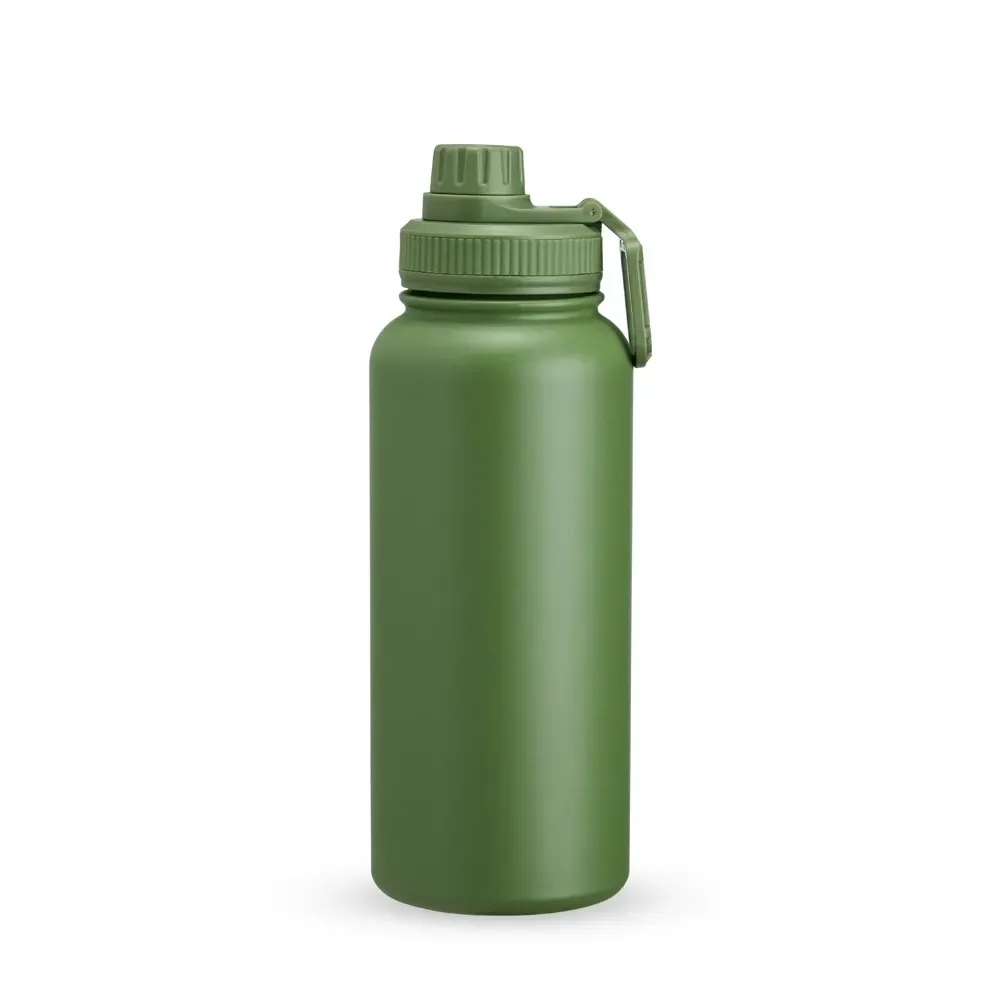 Garrafa Térmica Inox 1 litro personalizada verde antivazamento