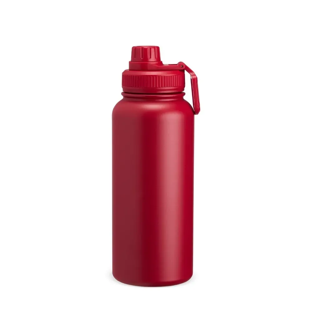 Garrafa Térmica Inox 1 litro personalizada vermelha antivazamento