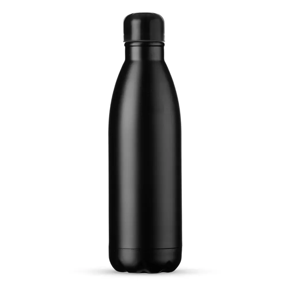 Garrafa Térmica Inox 1 Litro Fosca com Relevo preta