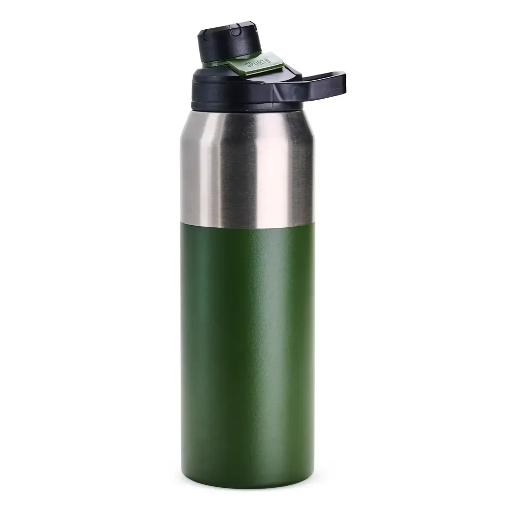 Garrafa Térmica Inox 1 Litro Tampa Magnética personalizada verde