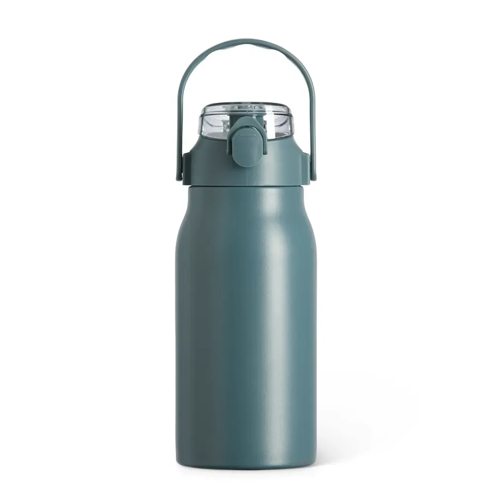 Garrafa Térmica Inox 1 Litro Trava de Segurança personalizada azul