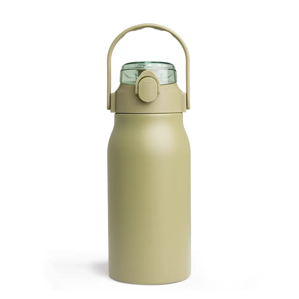 Garrafa Térmica Inox 1 Litro Trava de Segurança personalizada verde