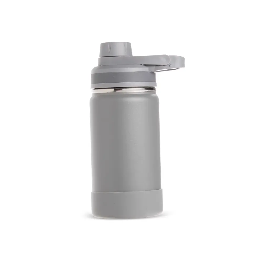 Garrafa Térmica Inox 350ml com Protetor de Base em Silicone personalizada cinza