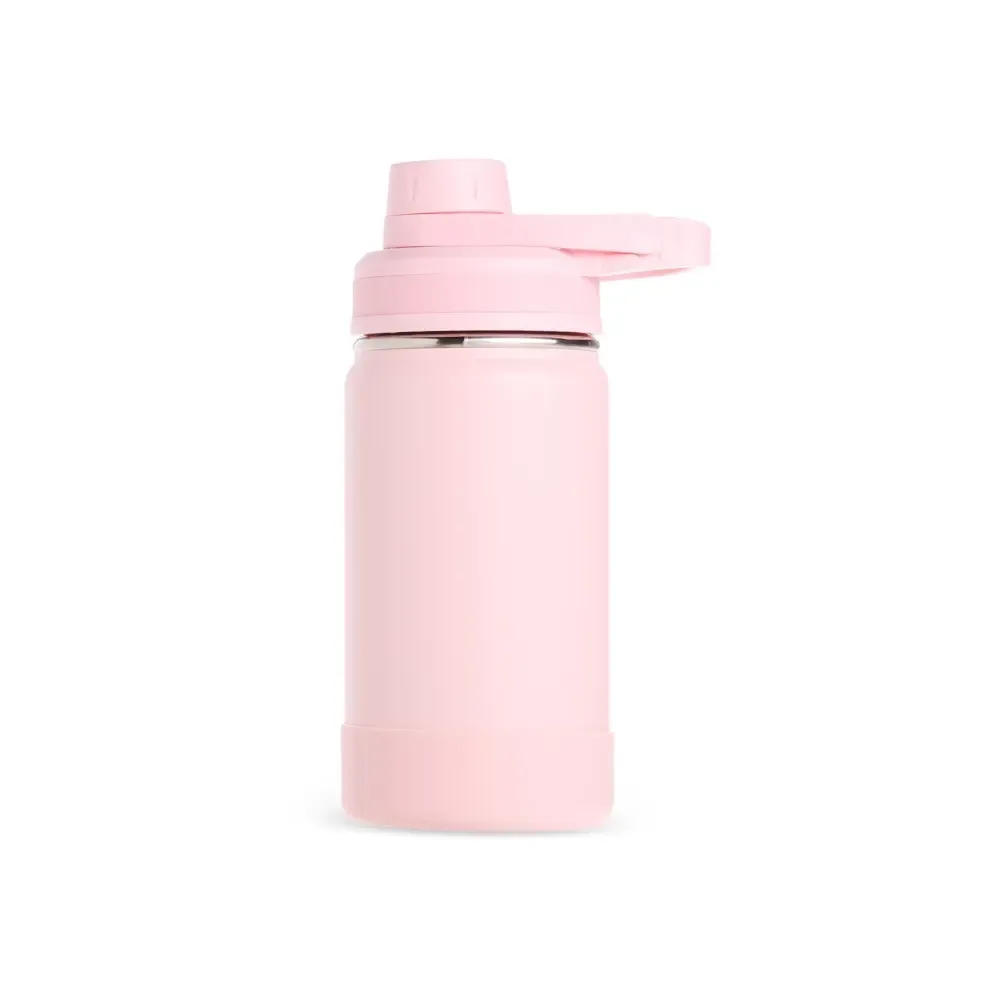 Garrafa Térmica Inox 350ml com Protetor de Base em Silicone personalizada rosa