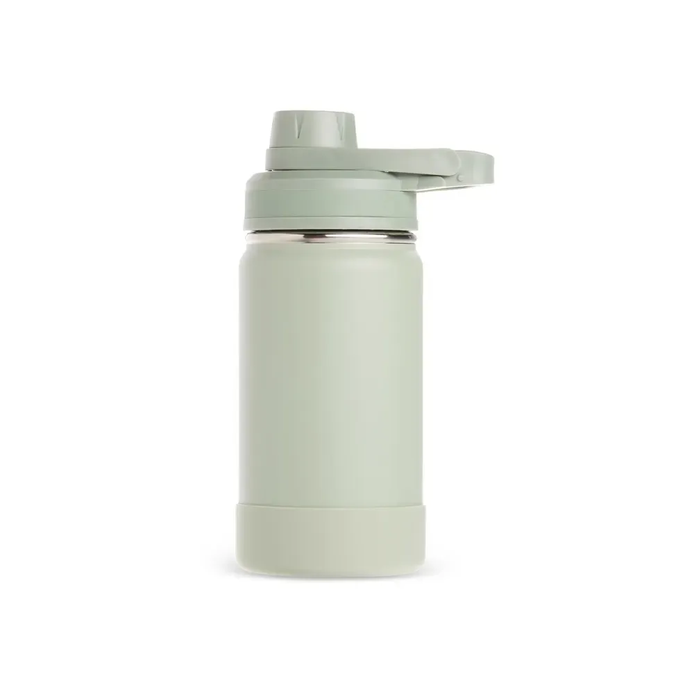 Garrafa Térmica Inox 350ml com Protetor de Base em Silicone personalizada verde