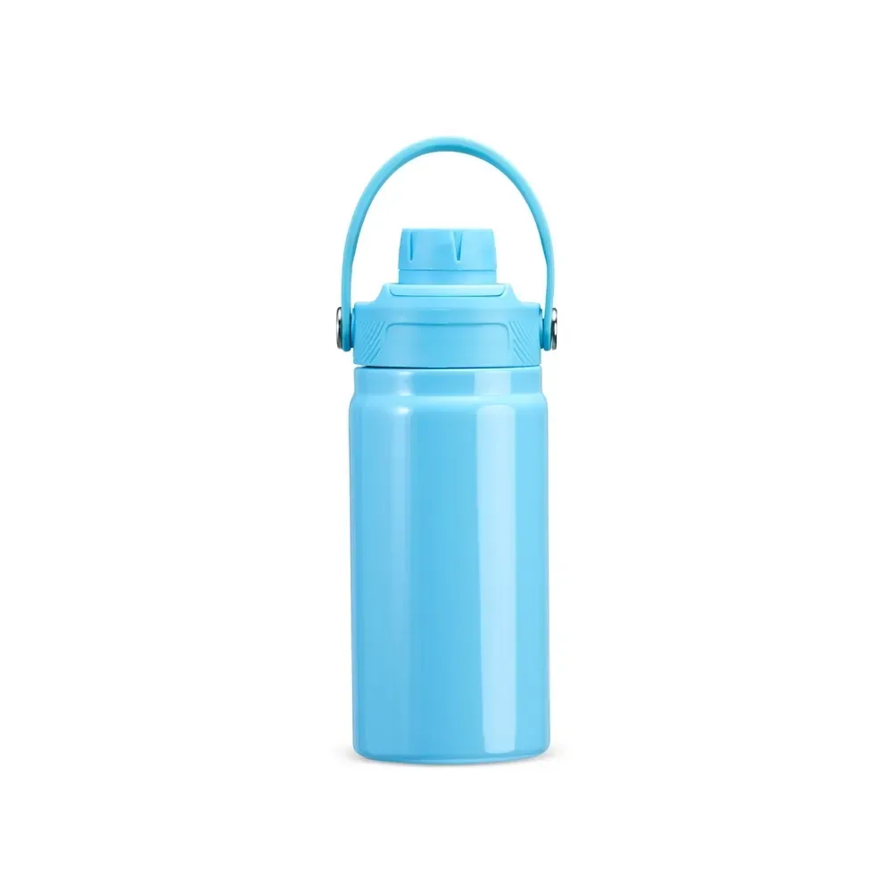 Garrafa Térmica Inox 400ml com Alça Fixa personalizada azul clara