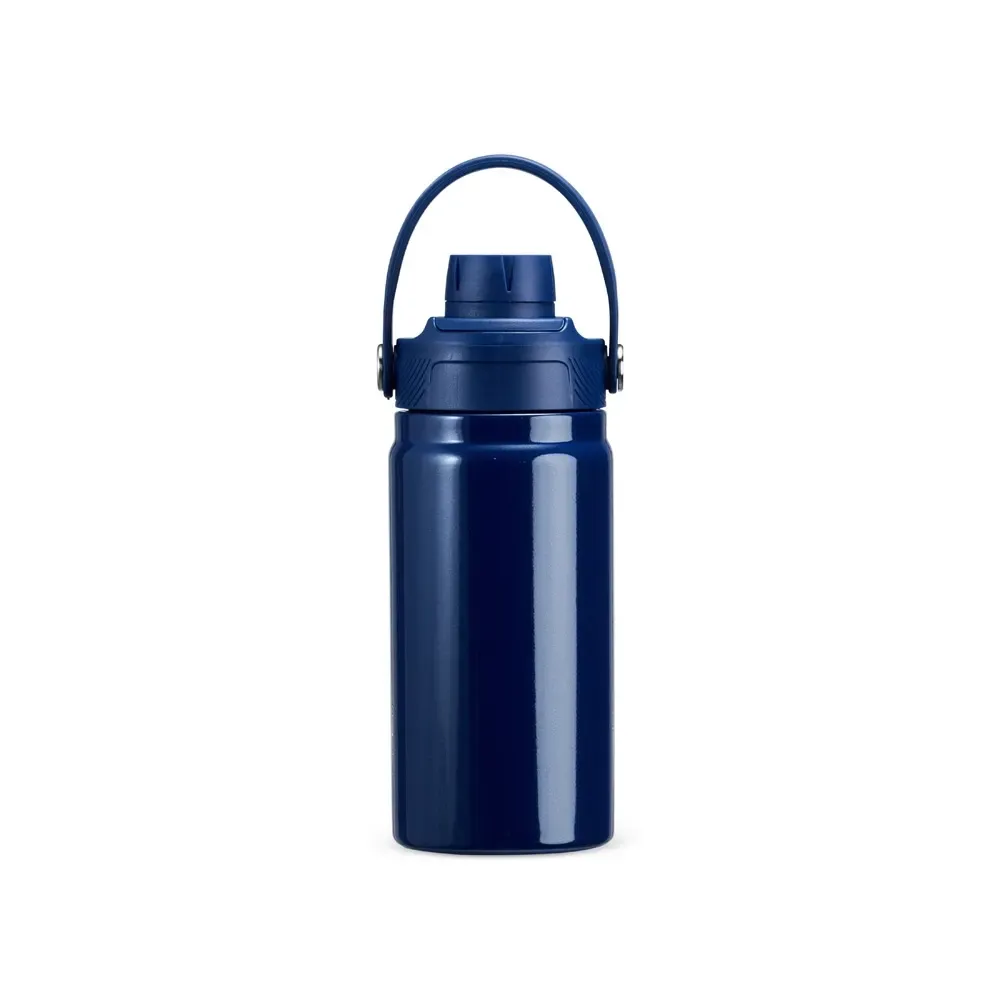Garrafa Térmica Inox 400ml com Alça Fixa personalizada azul escura