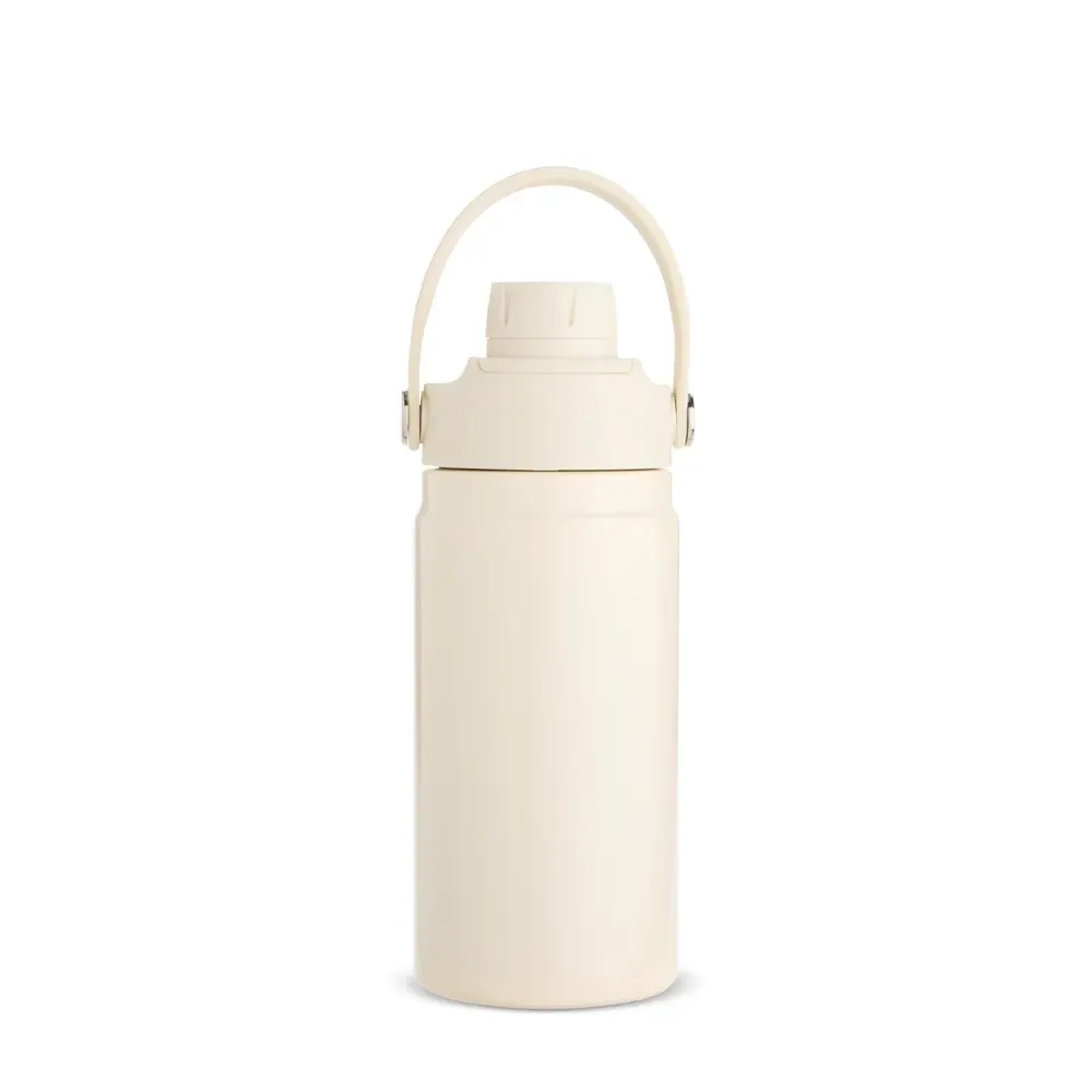 Garrafa Térmica Inox 400ml com Alça Fixa personalizada creme