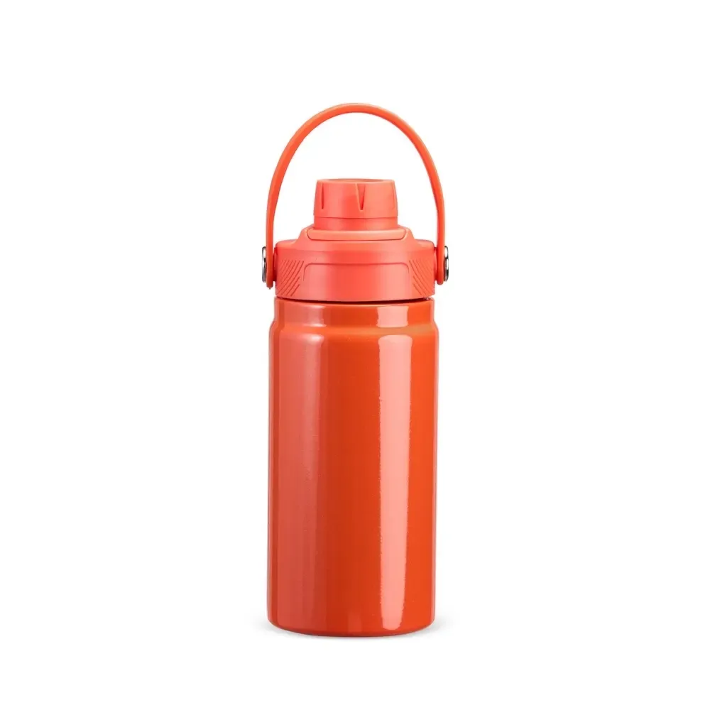 Garrafa Térmica Inox 400ml com Alça Fixa personalizada laranja