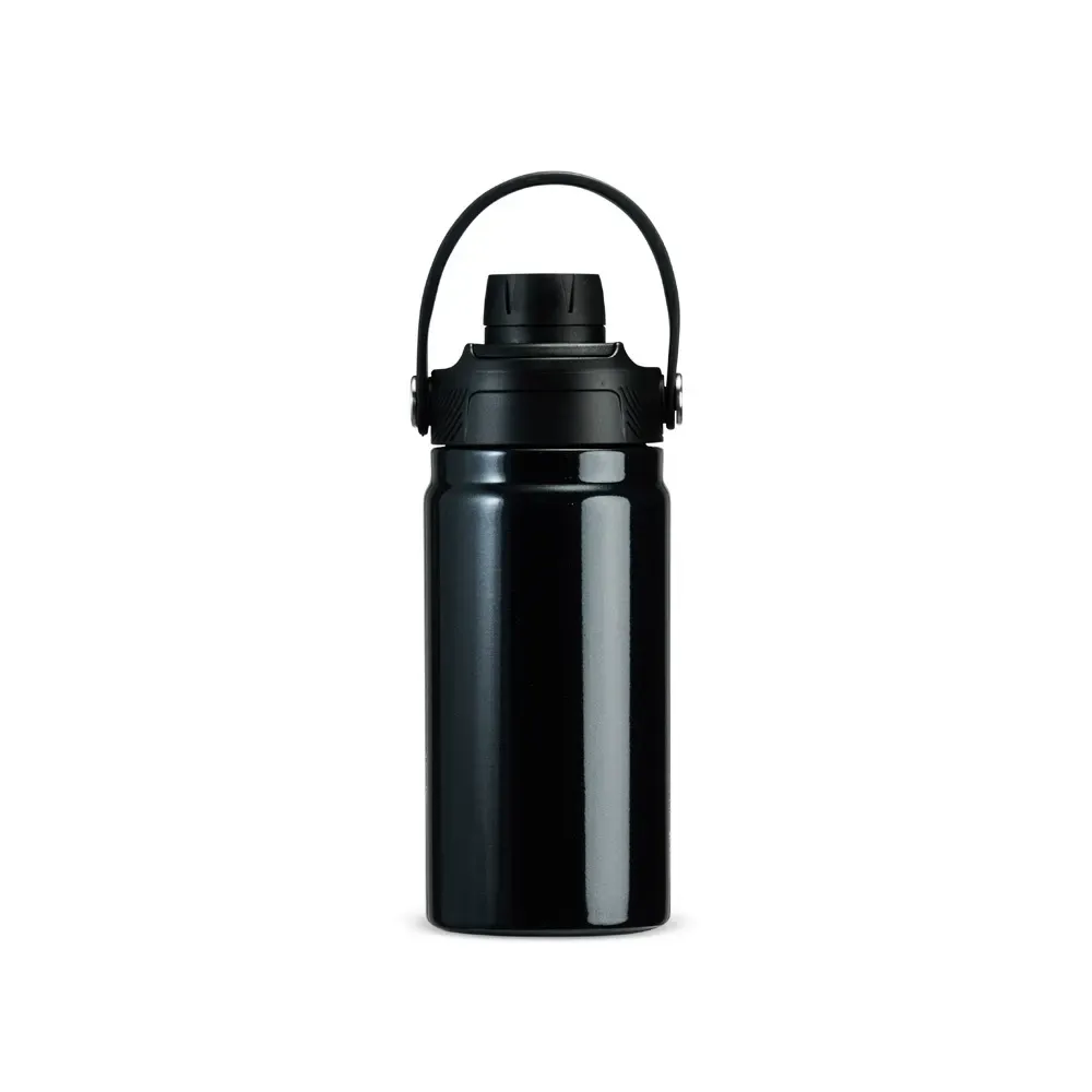 Garrafa Térmica Inox 400ml com Alça Fixa personalizada preta