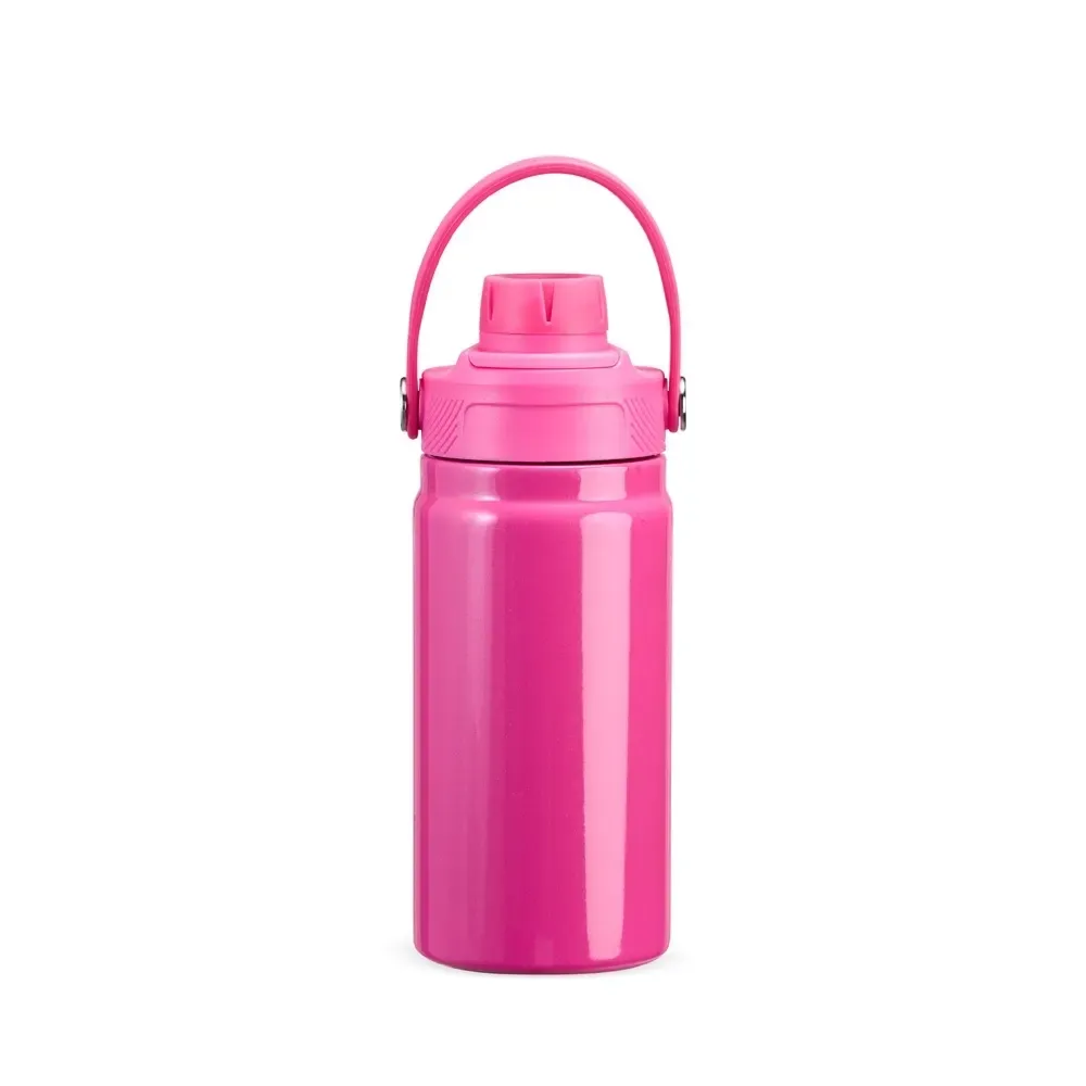 Garrafa Térmica Inox 400ml com Alça Fixa personalizada rosa escura
