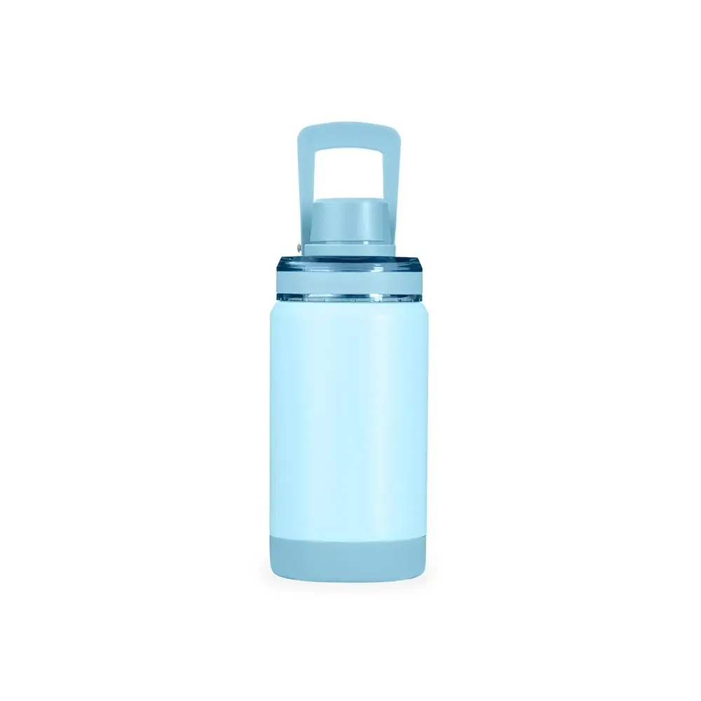 Garrafa Térmica Inox 400ml Base Removível azul claro