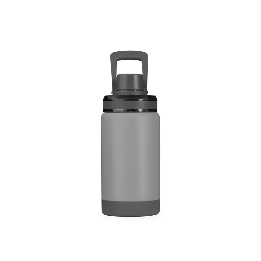Garrafa Térmica Inox 400ml Base Removível cinza
