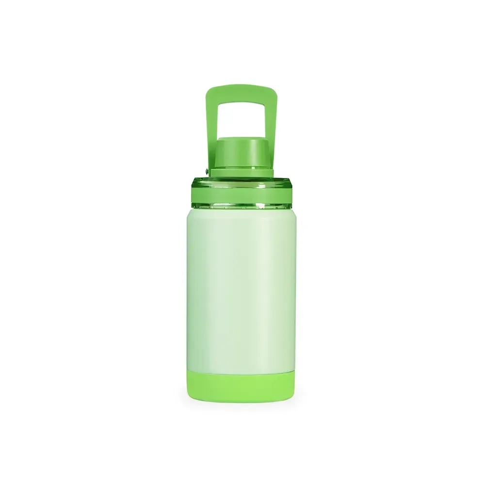 Garrafa Térmica Inox 400ml Base Removível verde claro