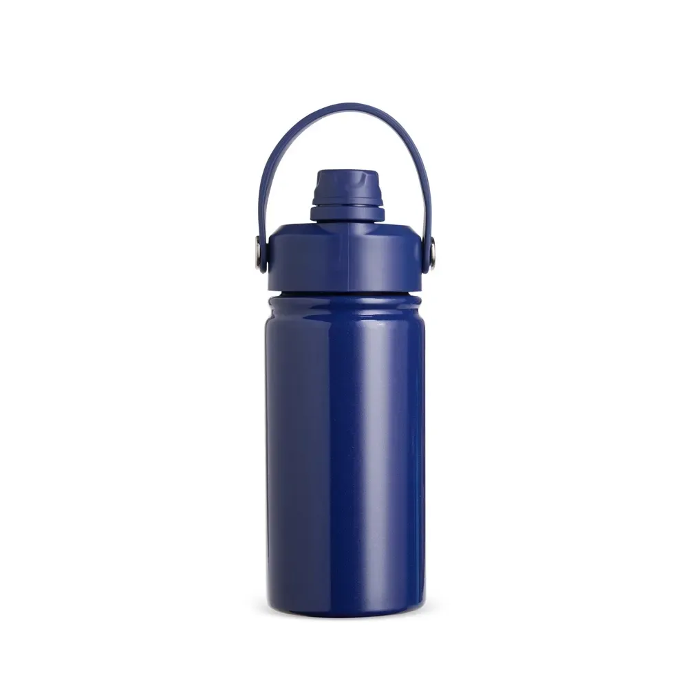 Garrafa Térmica Inox 400ml Bico Flip personalizada azul