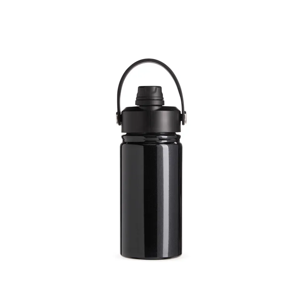 Garrafa Térmica Inox 400ml Bico Flip personalizada preta