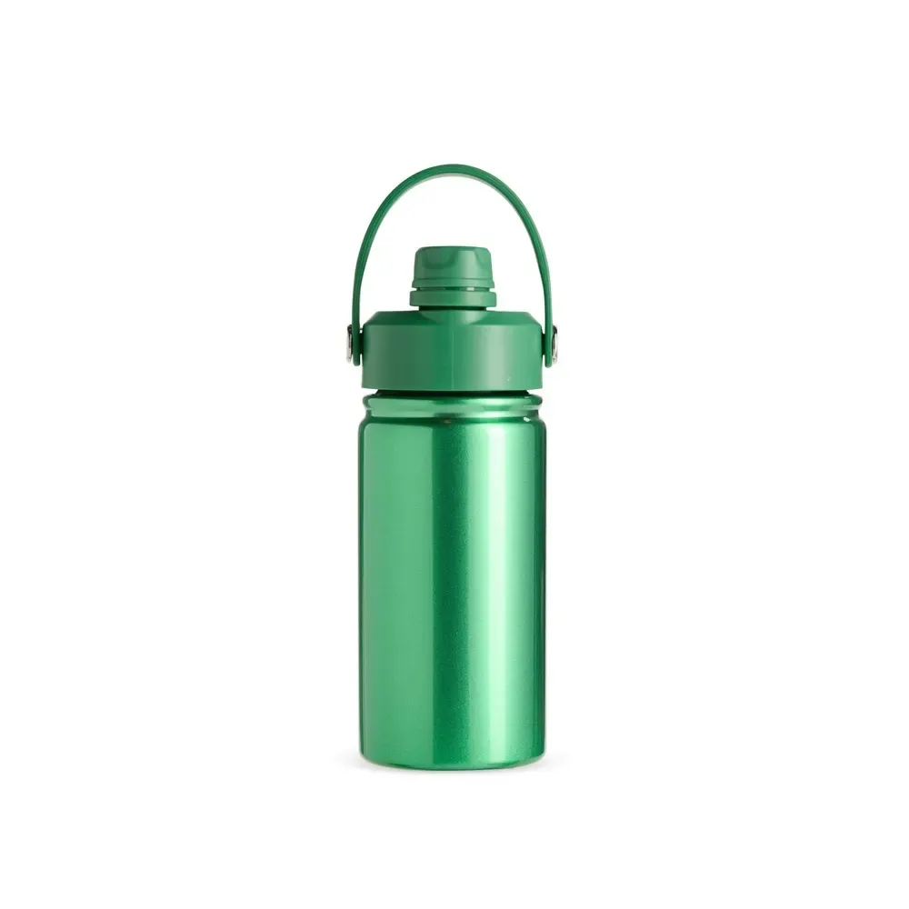 Garrafa Térmica Inox 400ml Bico Flip personalizada verde