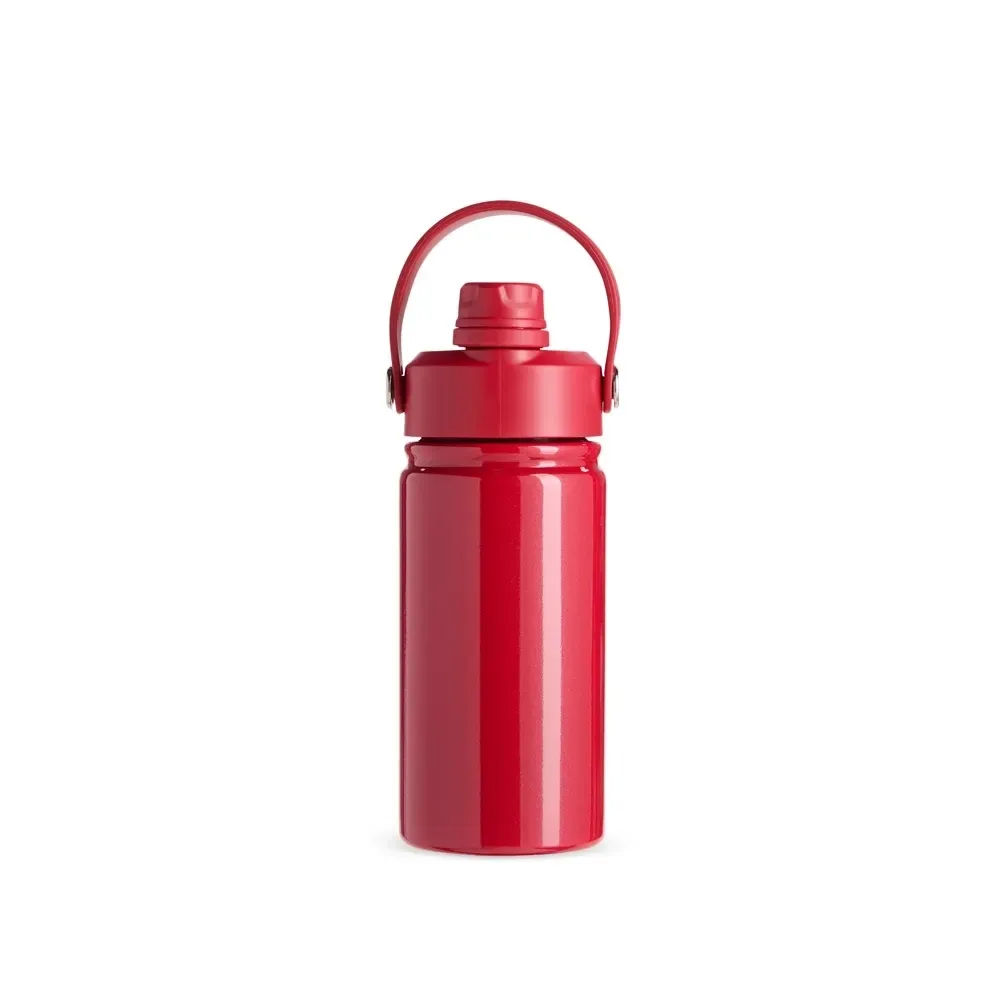 Garrafa Térmica Inox 400ml Bico Flip personalizada vermelha