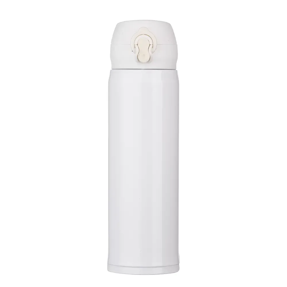 Garrafa Térmica Inox 400ml colorida personalizada branca