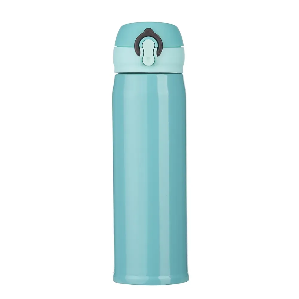 Garrafa Térmica Inox 400ml colorida personalizada turquesa