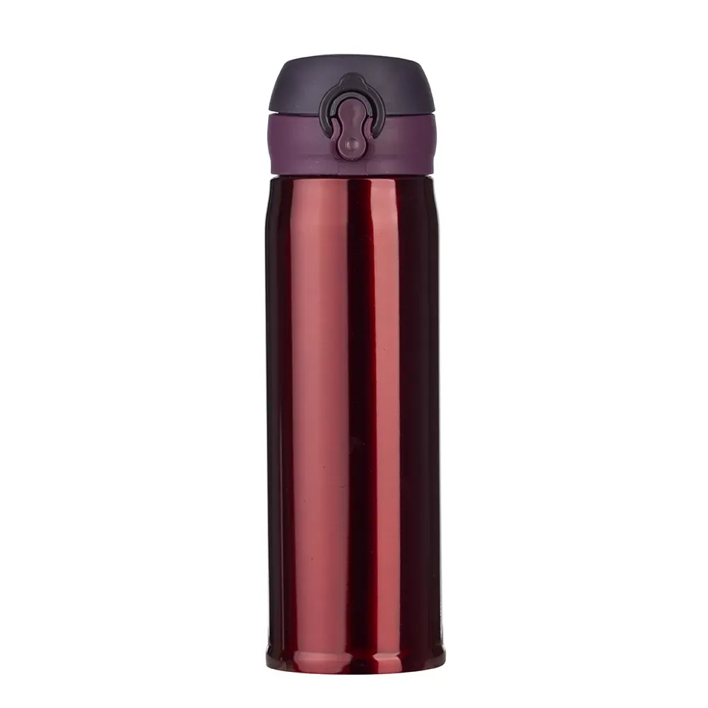 Garrafa Térmica Inox 400ml colorida personalizada vermelha
