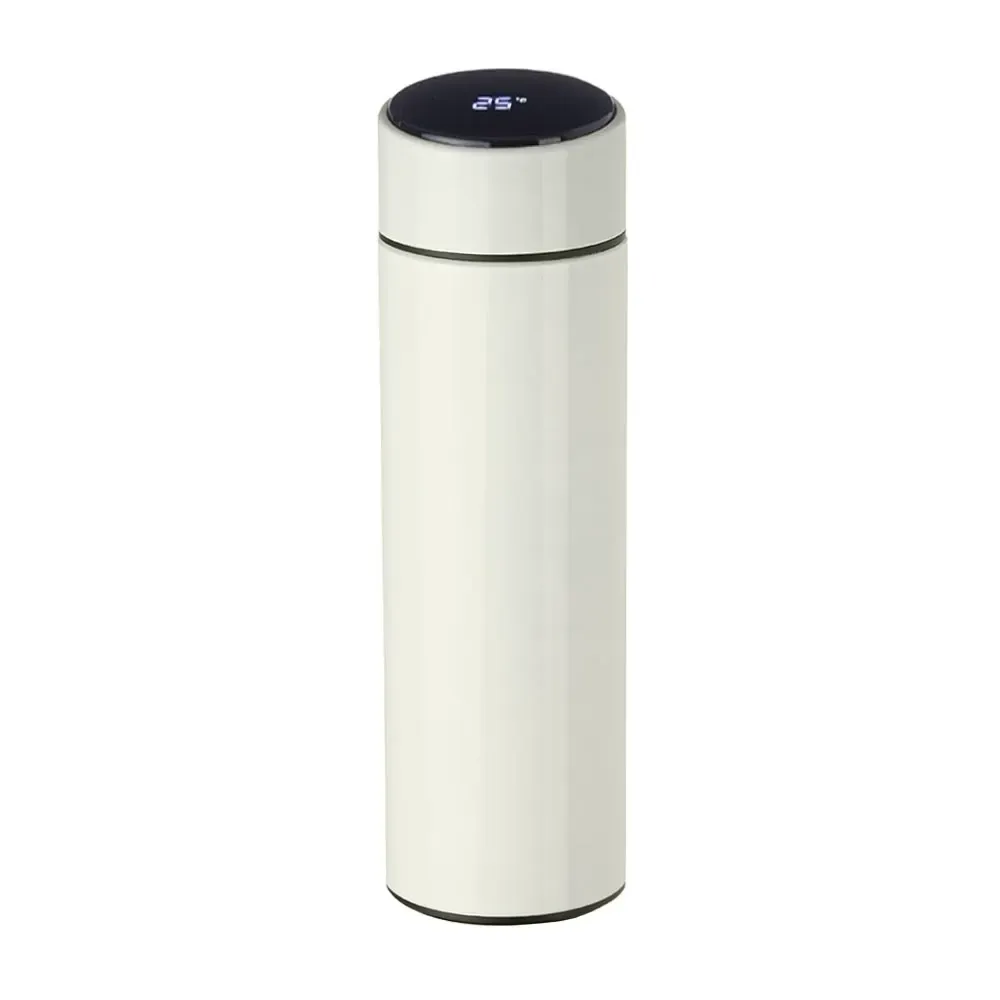 Garrafa Térmica Inox 400ml com Display LED e Infusor branca