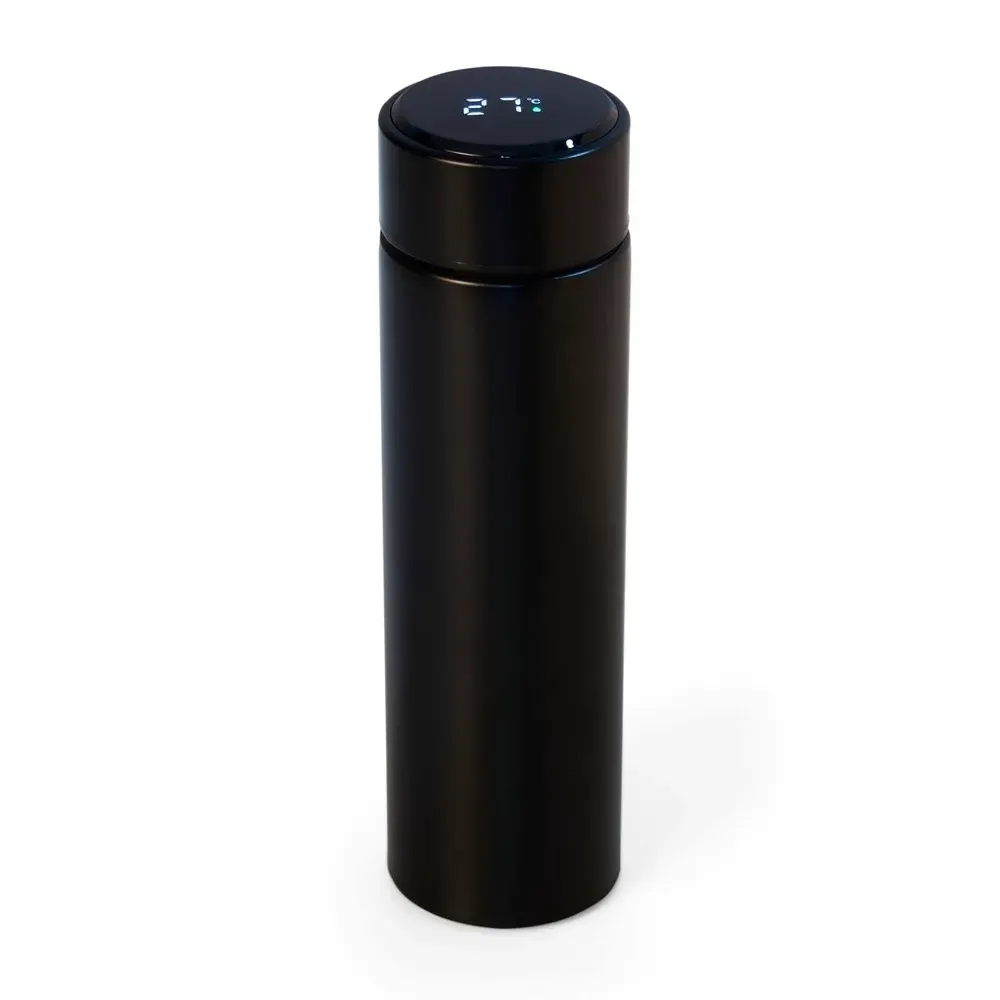 Garrafa Térmica Inox 400ml com Display LED e Infusor preta