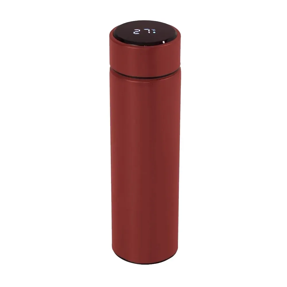Garrafa Térmica Inox 400ml com Display LED e Infusor vermelha